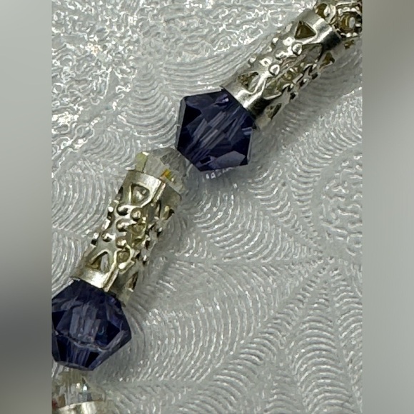Swarovski Crystal Beaded Necklace and Bracelet 925 Silver Stamped - Picture 4 of 5